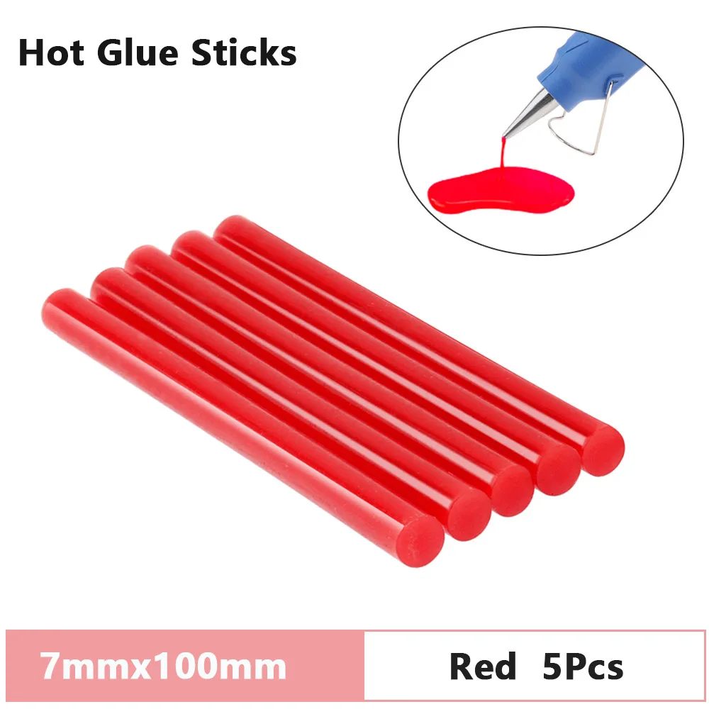 5pcs / set 7mm/11mm Hot Melt Gun Glue Sticks Gun Adhesive DIY Tools for Hot Melt Glue Gun Repair Alloy Accessories