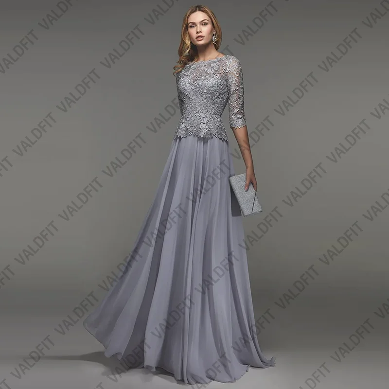 

Customized Long Elegant Mother of the Bride Dresses for Weddings with Half Sleeves Guest Dress Robes Invitee Mariage