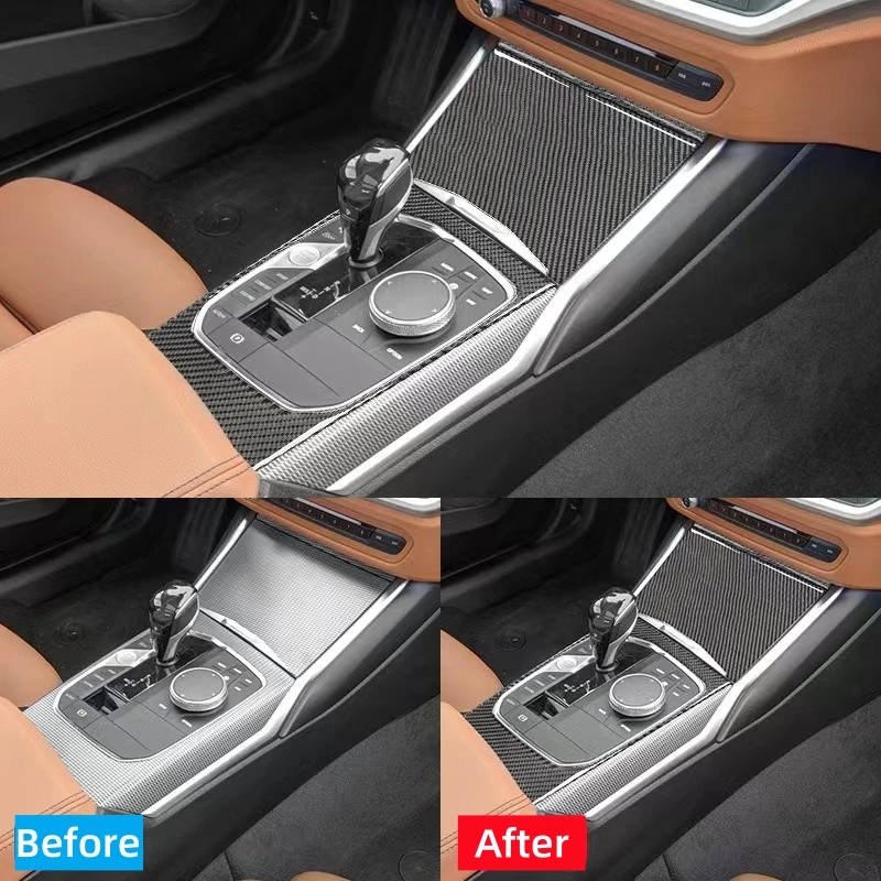 LHD Car Center Console Gear Shift Panel Cover Trim for BMW 3 4 Series 3GT G20 G21 G22 G23 G26 G28 2020-2023 Interior Accessories