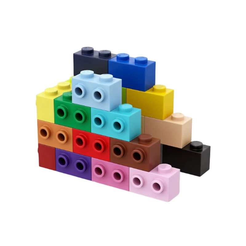 

30pcs MOC block high compatibility 11211 brick modified 1x2 side with screw particles creative children's toy