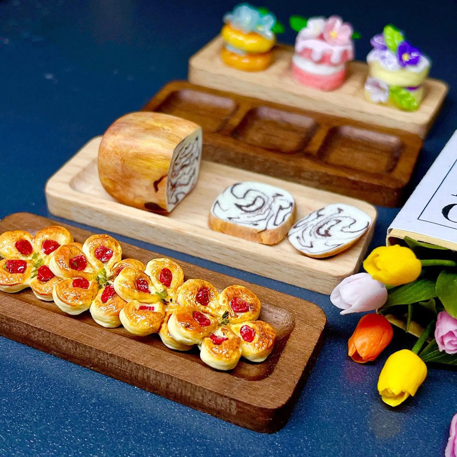 

1/12 Scale Doll House Scene Layout Decor Furniture Supply Mini Tray for Window Kitchen