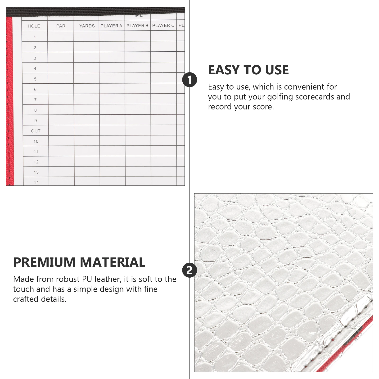 

Pu Golf Scorebook Portable Score Recording Notebook Dust Water Resistant Durable Compact Lightweight