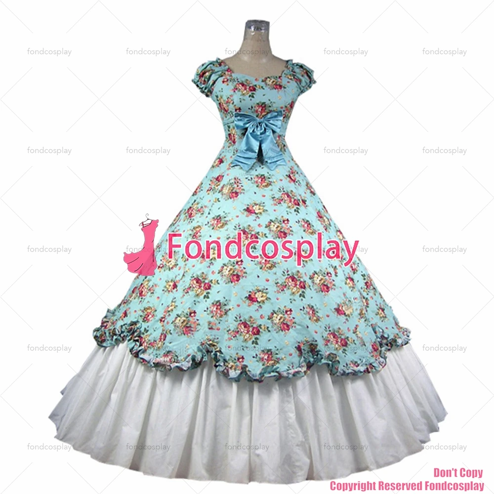 fondcosplay Gothic Lolita Punk Medieval Gown Figure Ball Long Evening cotton Dress CD/TV[CK1399]