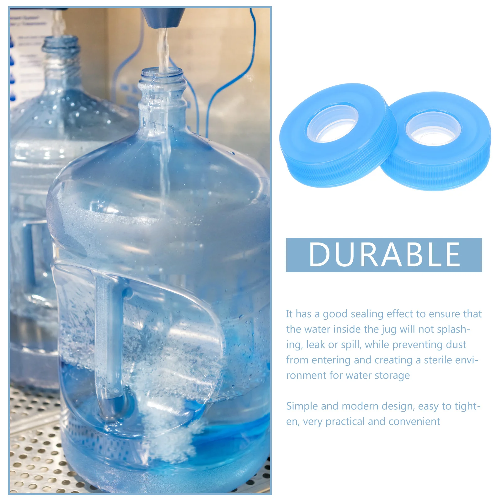 

2Pcs Mini Water Dispenser Adapter Cap Blue Anti-Splash Leak-Proof Sealing Lid for Home Office Use Water Jug Caps