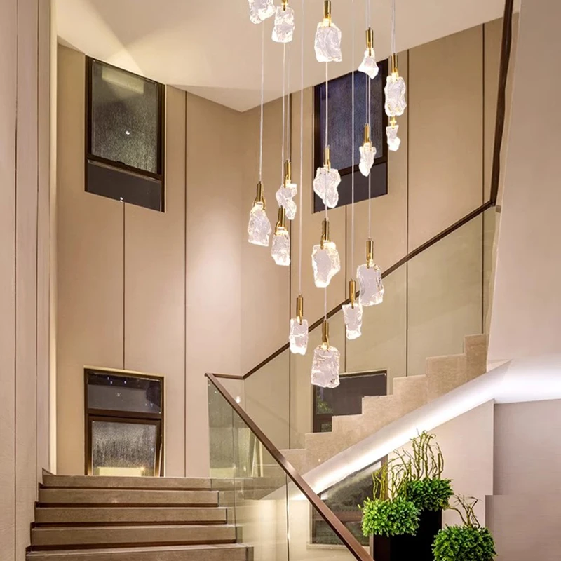 Modern home decoration crystal chandelier, stair Pendant lamp, living room Pendant lights, interior lighting