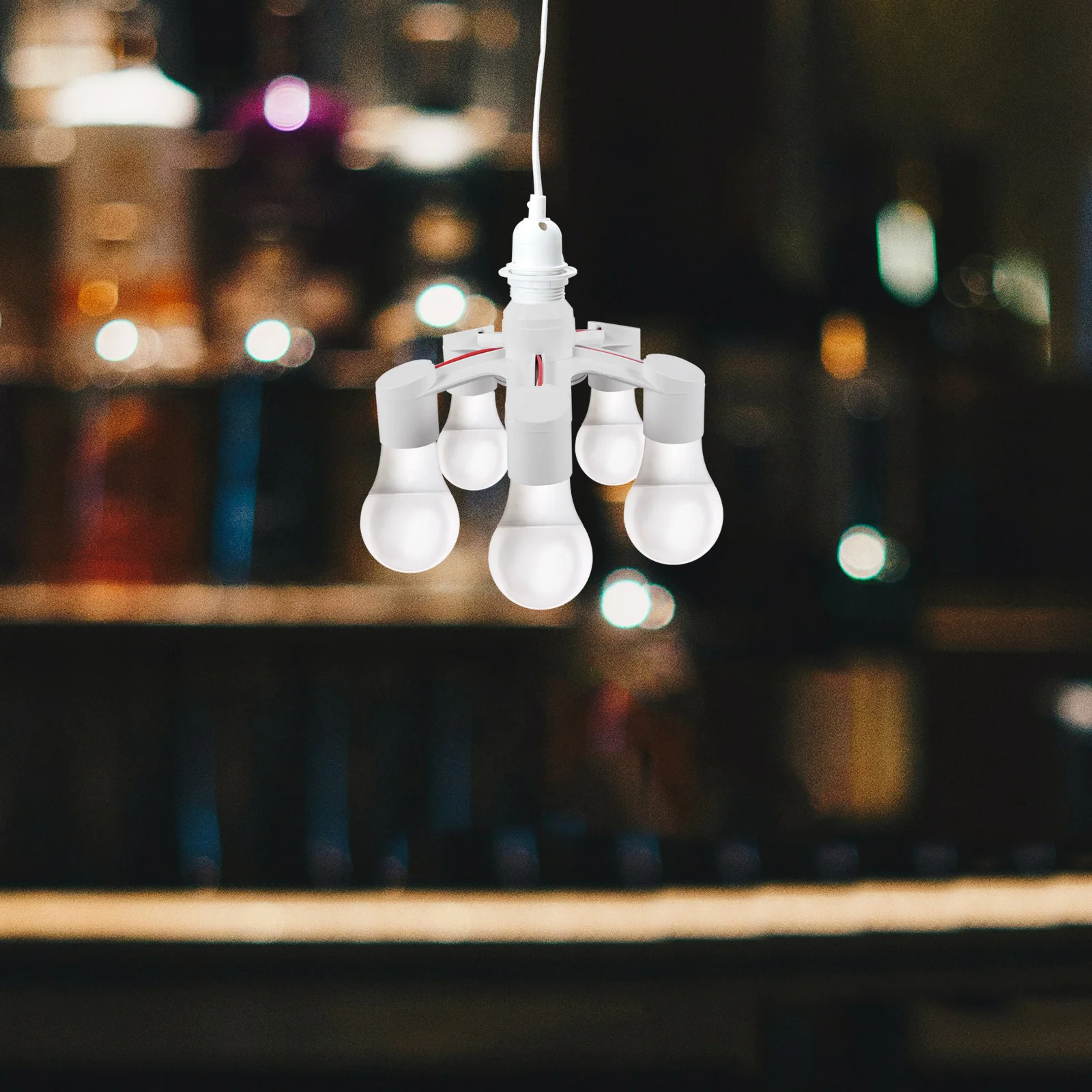 

E27 To 5 Light Socket Splitter Lamp Holder Converter Bulb Pbt Shell Insulated Diy Installation Socket Adapter For