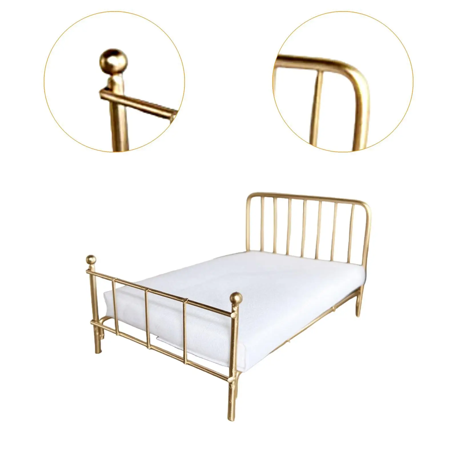 Łóżko do domku dla lalek w skali 1/12, dekoracja do domku dla lalek, symulacja DIY, rustykalny domek dla lalek