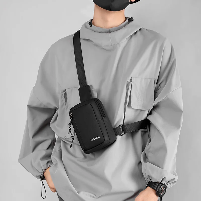 Bolso de pecho impermeable para hombre, riñonera grande a la moda para viaje al aire libre y trabajo