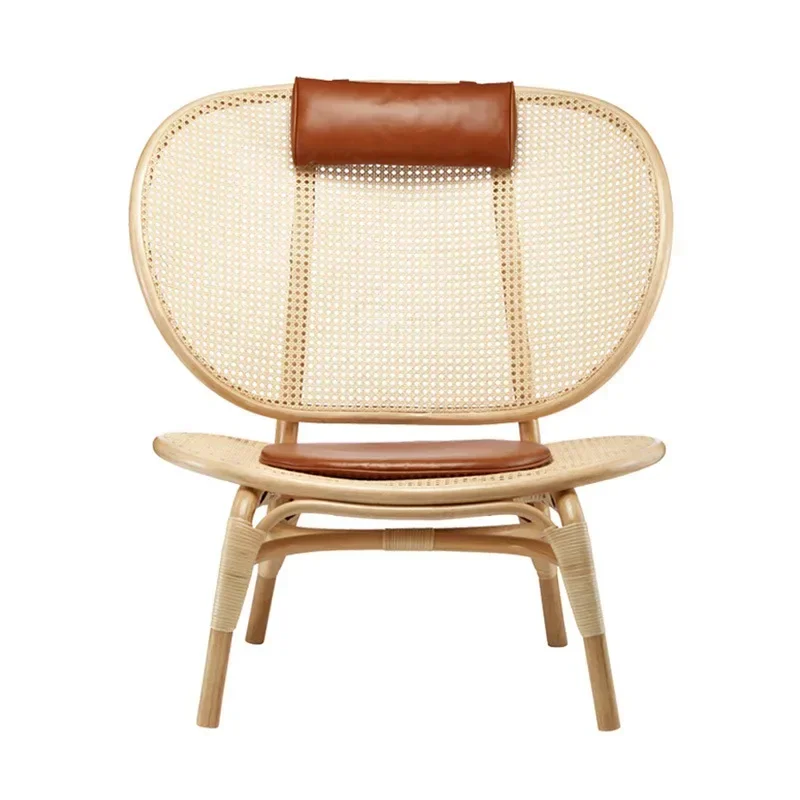 Rattan Chair Nordic Designer Minimalist Leisure Balcony Living Room Backrest Sofa  Home Throne for Wedding