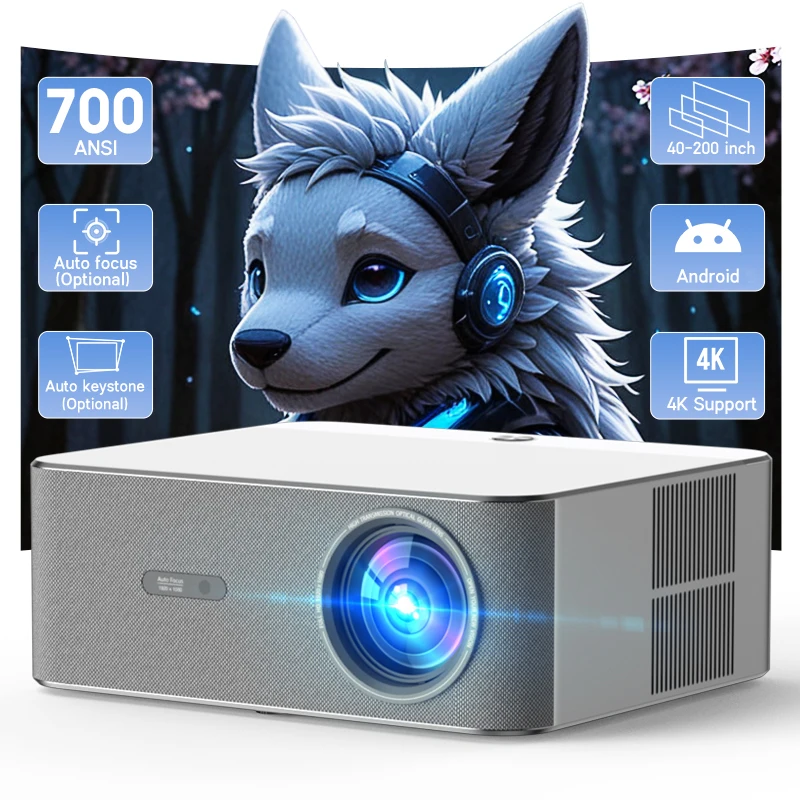 

Hot Products P7 Home Over Head 4K Bluetooth Video Theatre Projector 4K Retro Smart Movie Auto Focus Projector For Home
