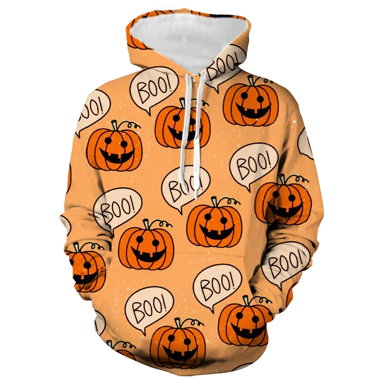 Autumn Halloween Street New Pumpkin Head Mickey Minnie Pattern Harajuku Fashion Women's Wear 2024 Children's Casual Hoodie