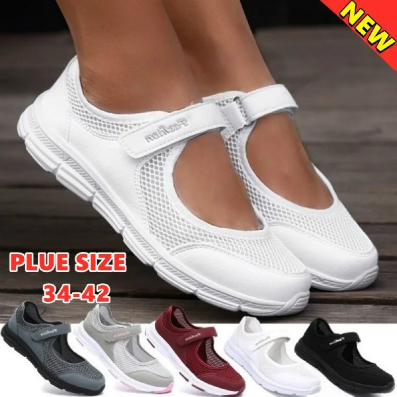 Spring Summer Women Casual Sneakers Mesh Breathable Shoes Fitness Shoes Walking Running Shoes