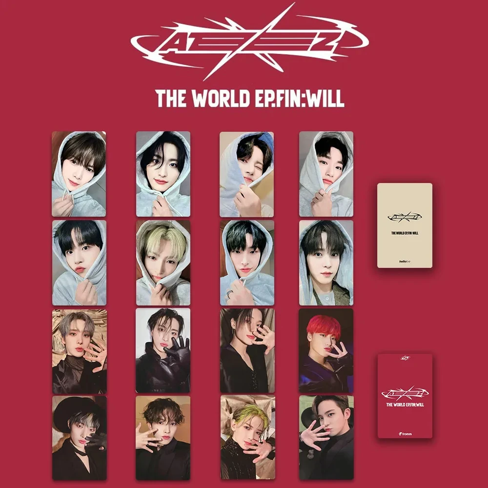 8Pcs/Set Kpop Idol ATEEZ Boy Group LOMO Cards New Album EP FIN WILL HD Photocards Card Poster Sticker Fans Gifts Collection