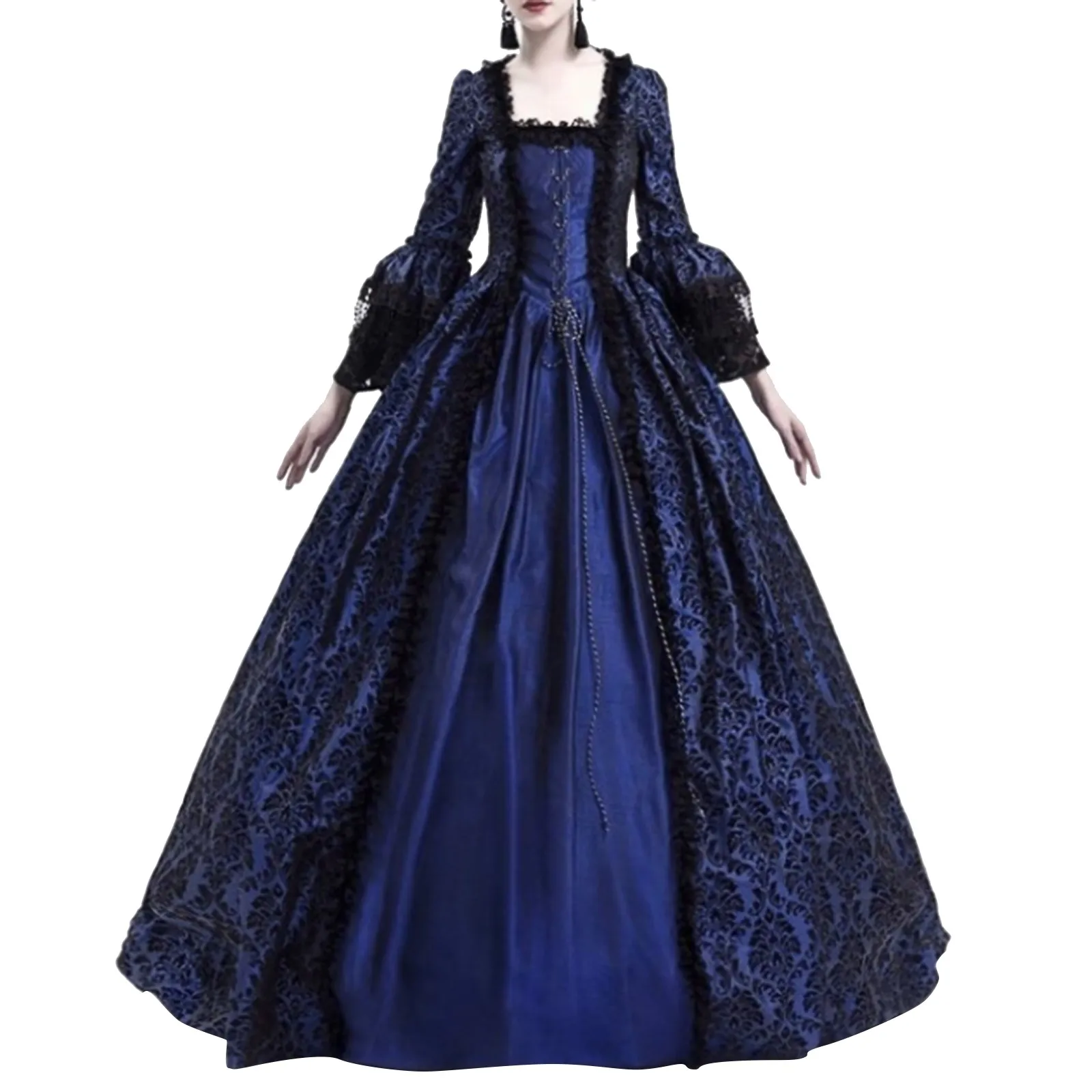 Medieval Renaissance Victorian Ball Dress For Women Masquerade Costume Queen Ball Gowns Luxury Applique Costume