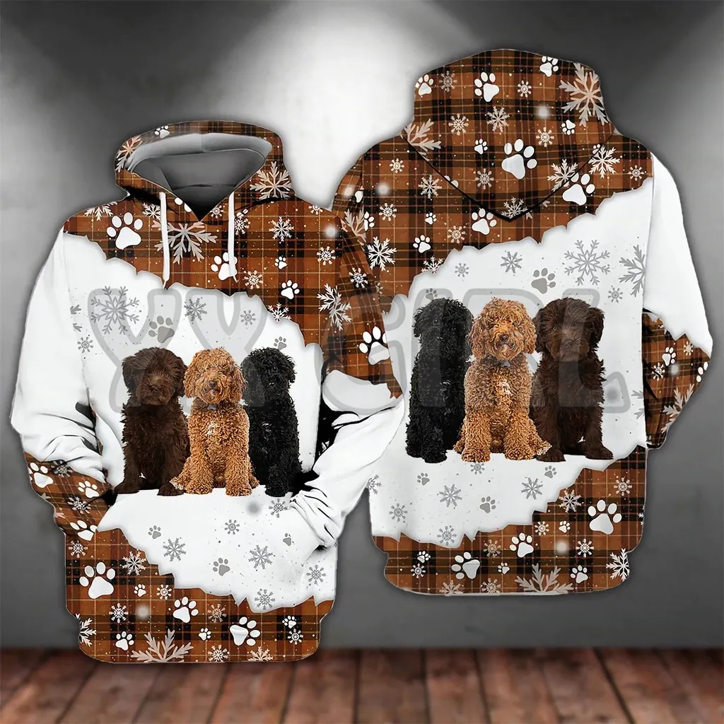 Sudadera con capucha con estampado 3D de Labrador Happy Holidays para hombre y mujer, Jersey Unisex con capucha para perro, chándal informal de calle