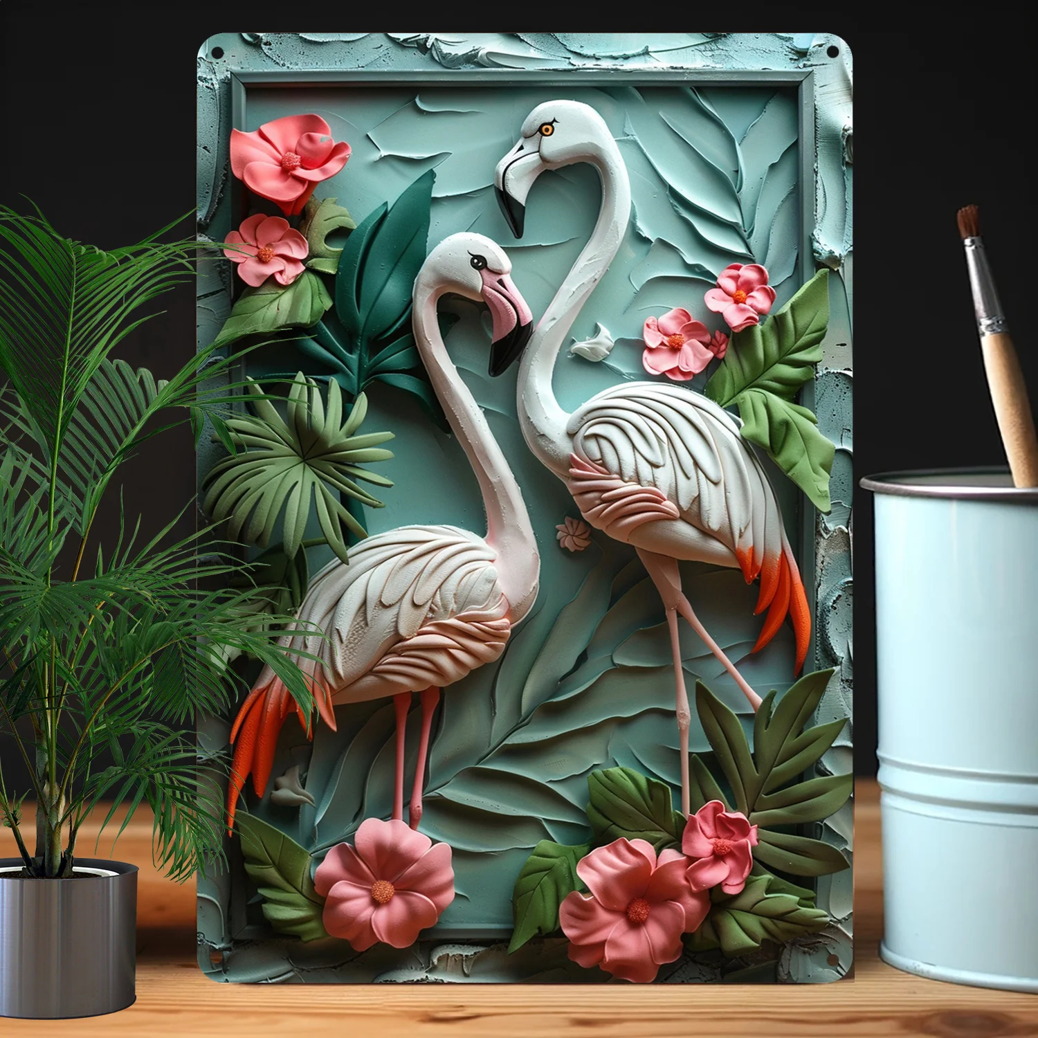 Flamingo-Themed Sign, Vintage Spring & Summer Decor For Home, Office, Gym, Kitchen, Studio - Perfect Father'S Day Gift