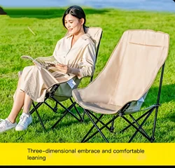 Moon Chair Outdoor Folding Chair Portable Fishing Chair Picnic High Back Reclining Beach Chair Sketching