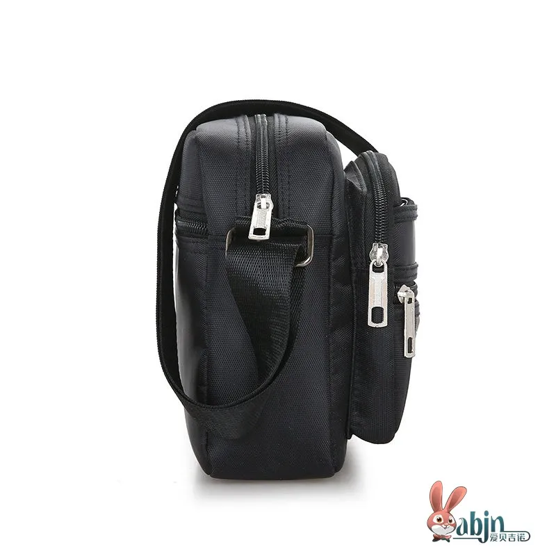 Oxford Cloth Men's Crossbody Bag Multi-Layer Business Coin Purse Casual Shoulder Bag Nylon Material Foldable Square Shape