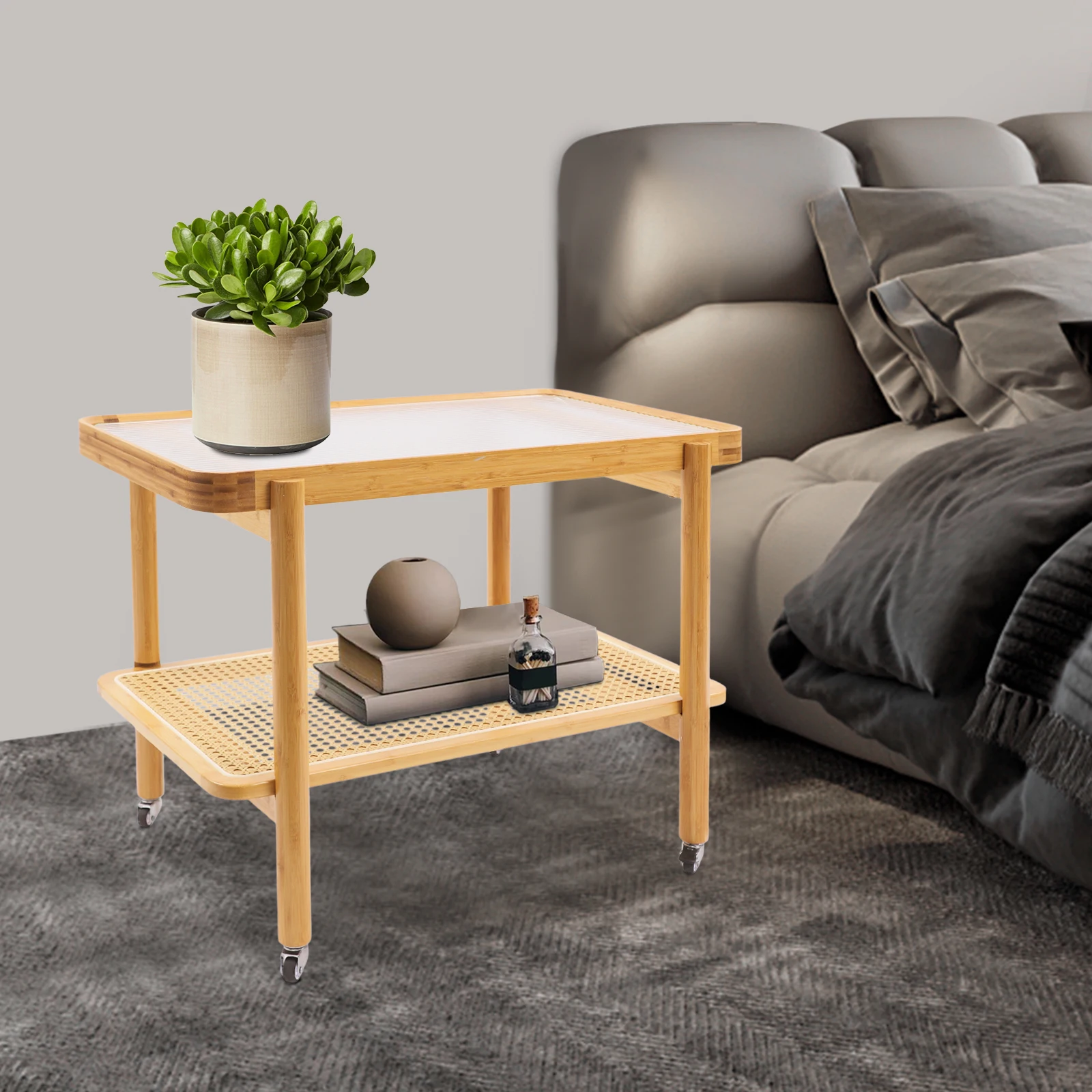 โต๊ะกาแฟมีล้อ โต๊ะกาแฟ 2 ชั้น โซฟา โต๊ะ โต๊ะกาแฟ