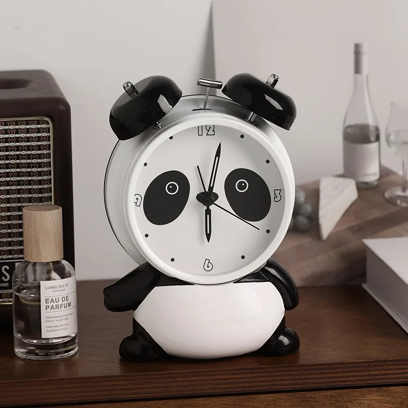 Cartoon Panda Alarm Clock Decoration for Students, Children, Boys and Girls Dormitory Decoration for Wake up Artifact