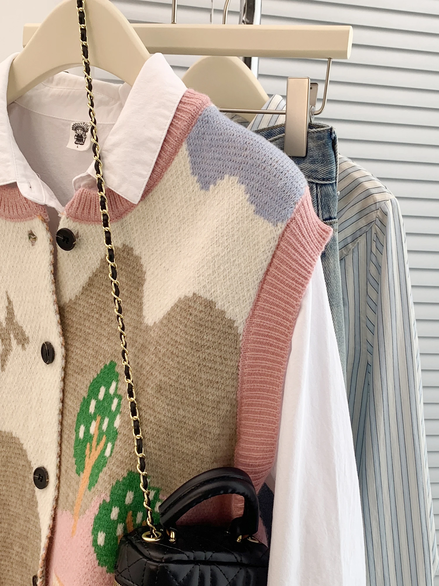 سترة نسائية غير رسمية مستديرة Ne لخريف وشتاء جديد Sle فضفاضة تناسب النسخة الكورية متعددة الاستخدامات طبقات بدون أكمام #5