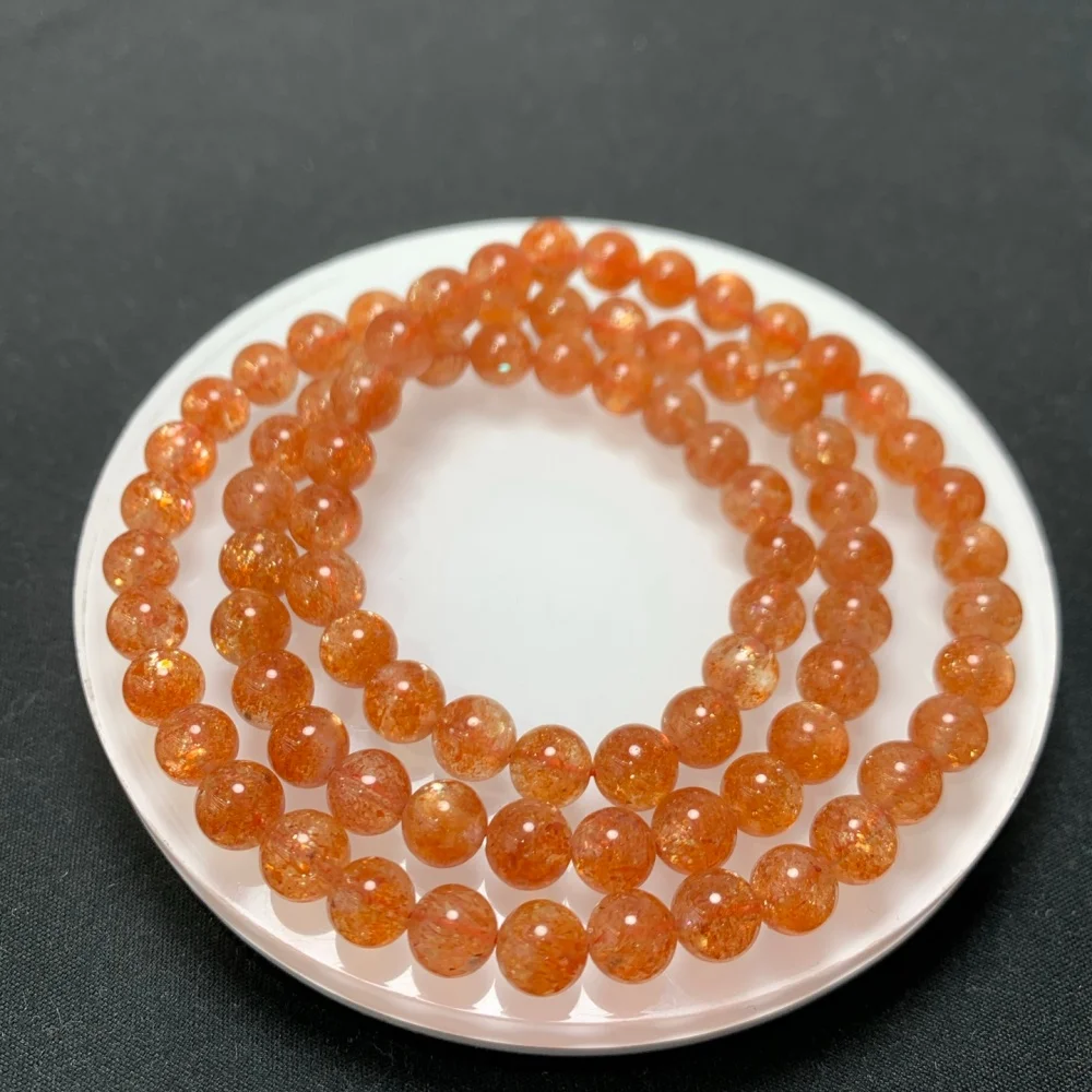 Hot Sale Natural Golden Sunstone 7mm Round Beads Bracelet Elastic Stretch Healing Energy Gemstone Unisex Jewelry