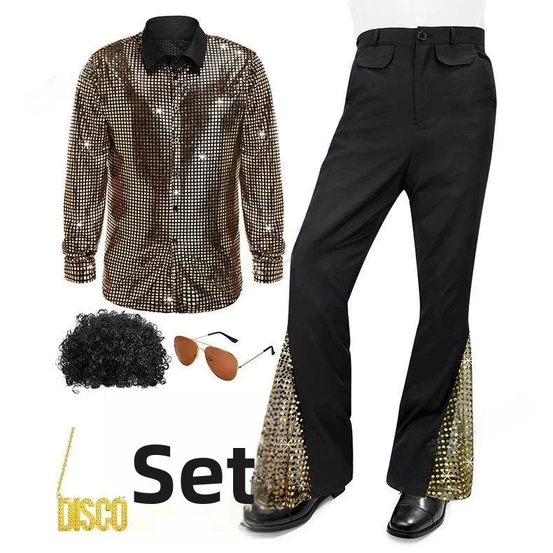Men's Performance Costume Long Sleeve Shirt And Pants Set Vintage Cos Stage Performance Clothing Male Model Chinese Manufacturer