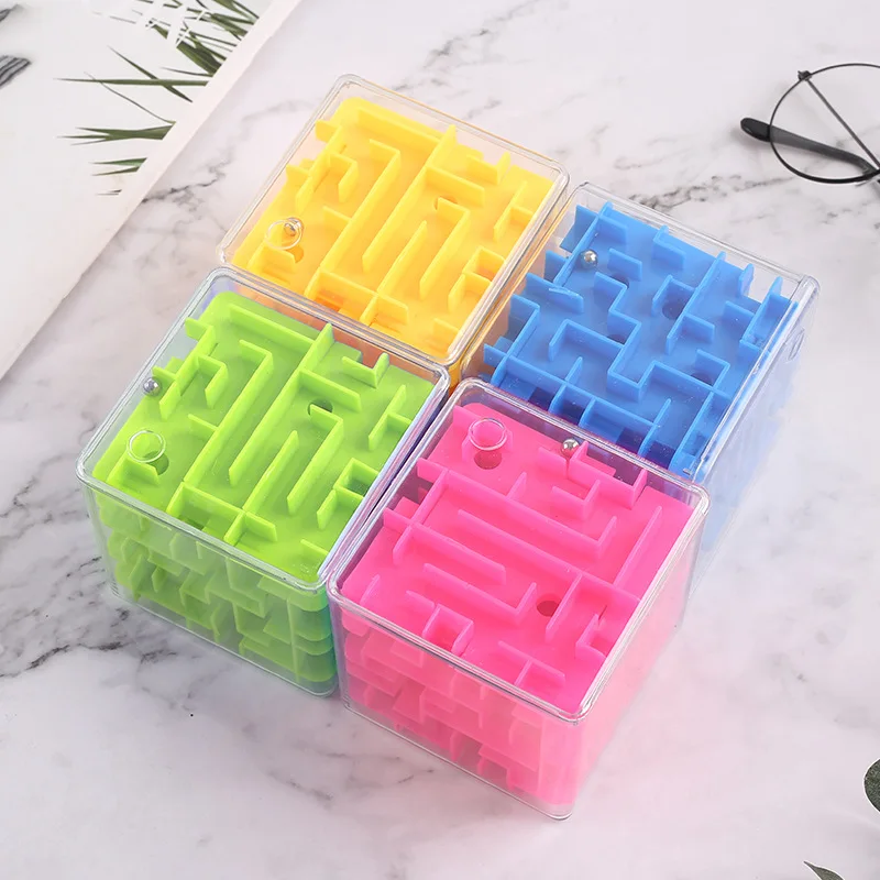 3D Rolling Ball Labyrinth Magic Square Six Sided Maze Game Stress Reliever Decompression Educational Toys Children Birthday Gift