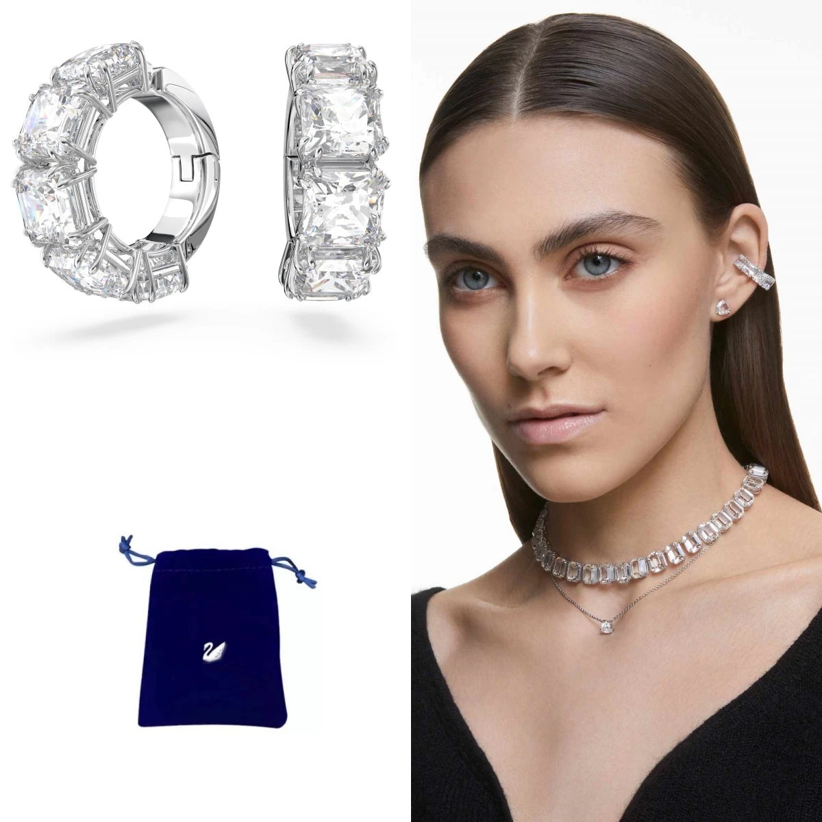 

S925 Sterling Silver Round Crystal Stud Earrings Minimalist Daily Jewelry for Women