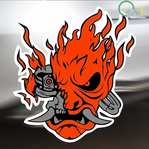 Samurai Cartoons Autoaufkleber, Vinylabziehbilder, Kratzabdeckung, wasserdicht, PVC, Autostil, 13,6 x 15 cm 8 Hauptverkaufszündung Moto 1 5cm - №8