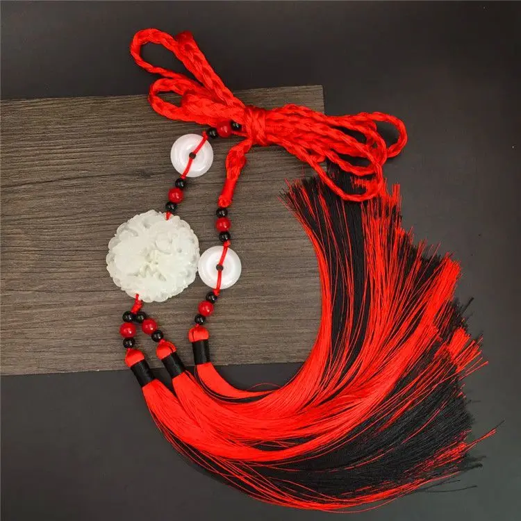 2024 hanfu palace ribbon belt pendant dragon phoenix jade ancient forbidden ribbon qipao waist tassel ancient hanfu accessories