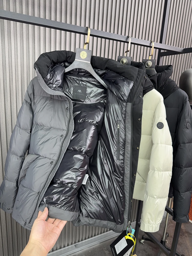 

Men's Casual down Jaet 3W High ammage 90 White Du down Hooded Heat-sed Anti-cold Warmth Leisure Faion Ci Sle Z...