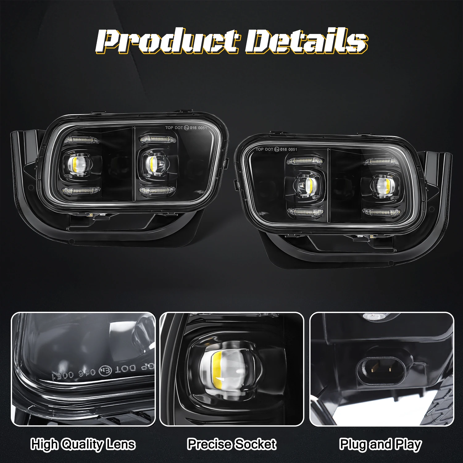 Car LED Fog Lamp For Dodge Ram 1500 2009-2012 2500 3500 2010-2018 Front Daytime Running Light DRL Daylight Fog Driving Light 12V