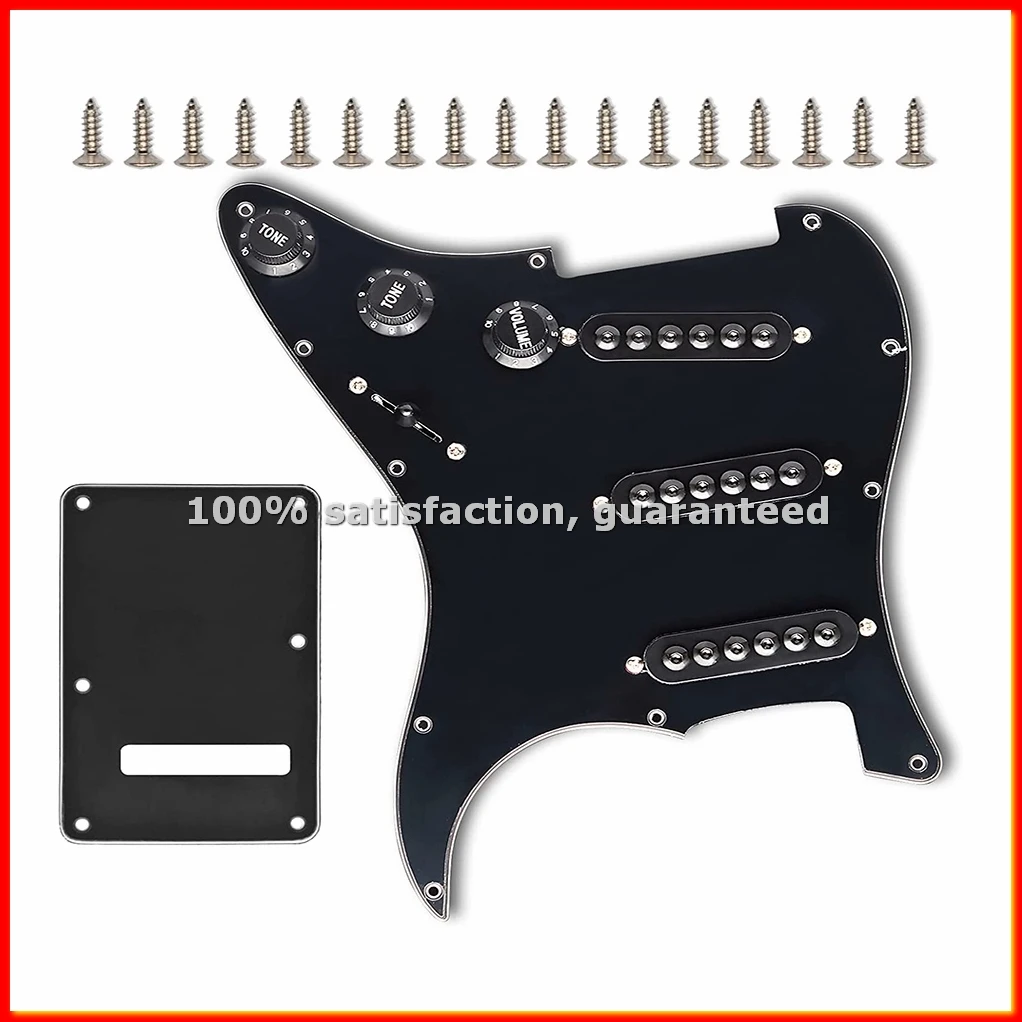 

Предварительно подключенные звукосниматели SSS (3 одиночных звукоснимателя) с регулируемыми винтами для стандартных гитарных комплектующих, черные-ABWY