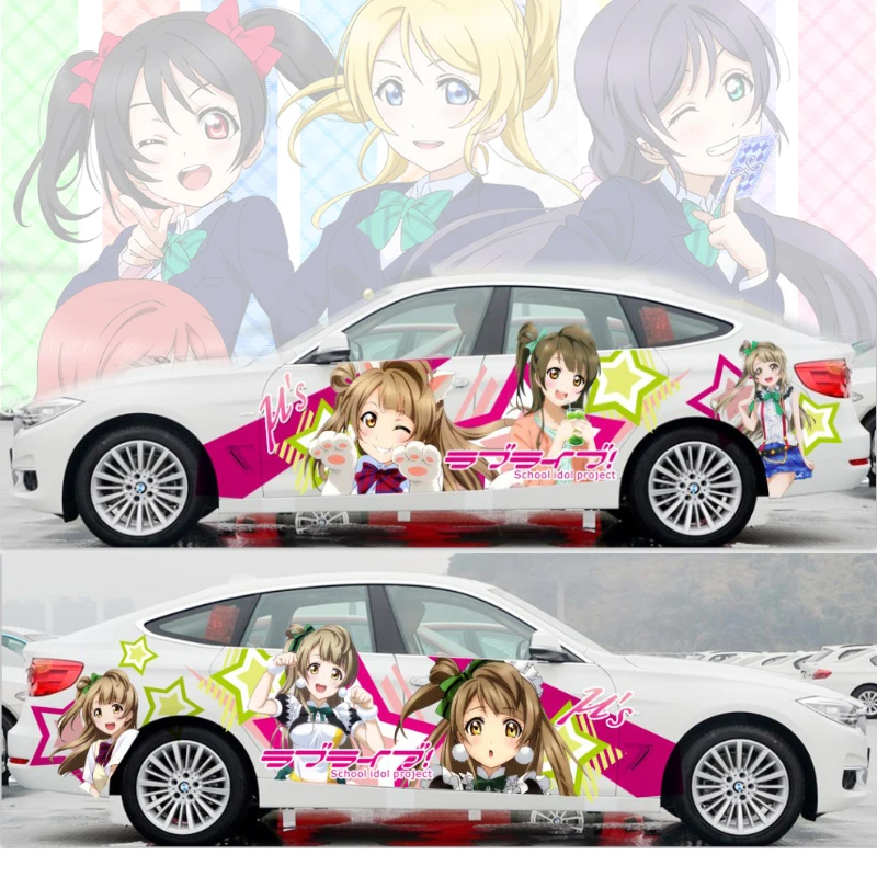 

Милые аниме-наклейки на автомобиль, виниловая пленка для оклейки авто, мультяшные наклейки на двери, пленка для изменения цвета автомобиля, аксессуары для оклейки авто.