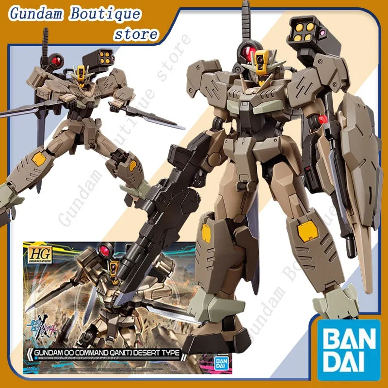 Bandai Genuine GUNDAM 00 COMMAND QAN[T] DESERT TYPE HG Anime Action Figure Robot Collectible Assembly Model Toys Gift Children