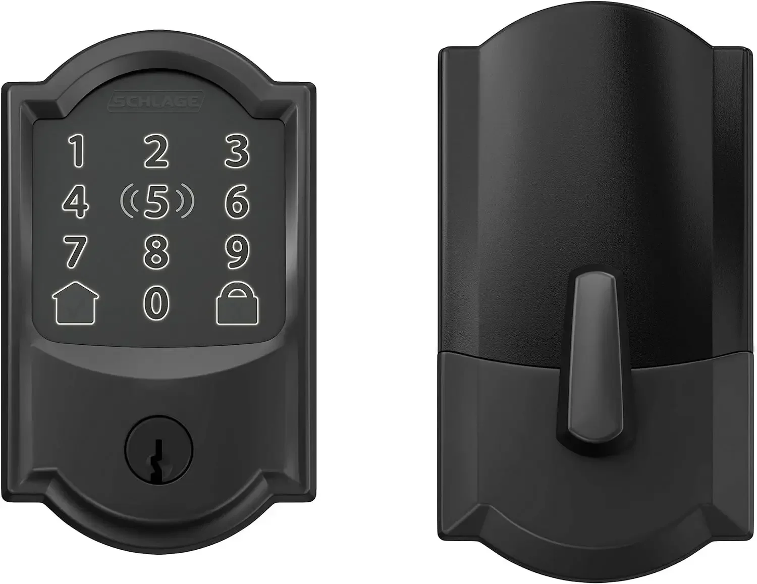 BE499WB CAM 622 Encode Plus WiFi Deadbolt Smart Lock, Keyless Entry Touchscreen Door Lock with Camelot Trim, Matte Black