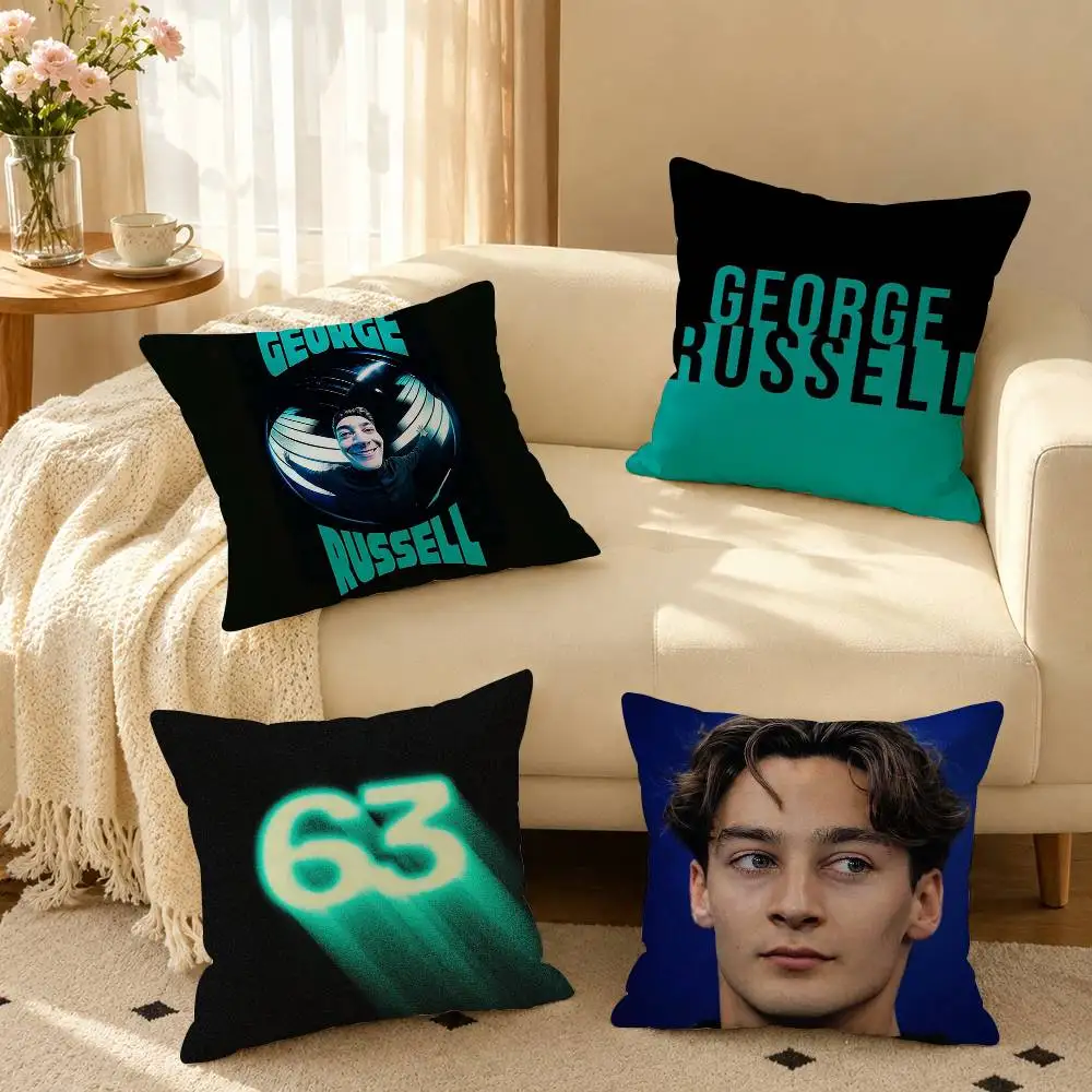 Racing Driver George Russell  Pillow Case Square Double-Sided Sofa Cushion Cover Bedroom Bedside Pillow