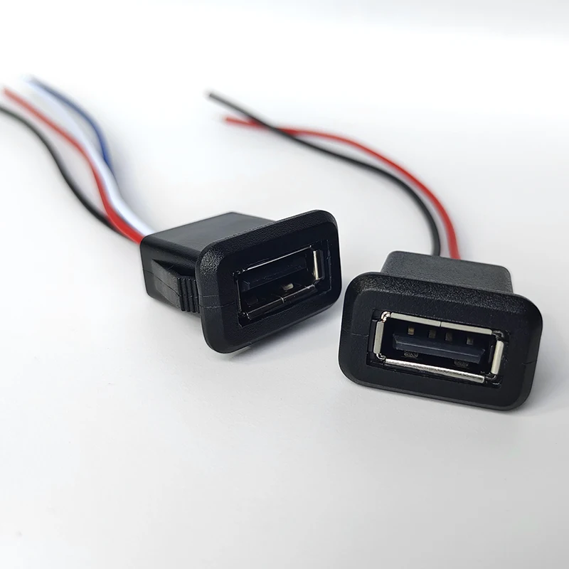 

1pcs 2wire 4wire USB 2.0 Female Power Jack USB 2.0 Charging Port Connector with Cable Electric Terminals USB Charger Socket