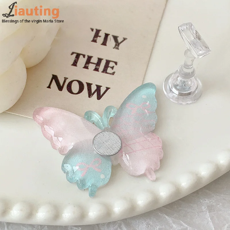 1 Set Butterfly Magnetic Nail Art Holder Nail Practice Stand With Base For Nail Artists Beginners Home Diy Supply Art Tools