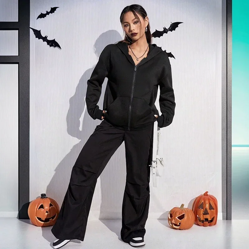 2025 رائجة البيع المرأة قلنسوة بسحاب الحضرية عادية رياضي جاكت مزود بغطاء للرأس أنثى خريف شتاء المنزل في الهواء الطلق الراحة معطف الموضة فضفاضة