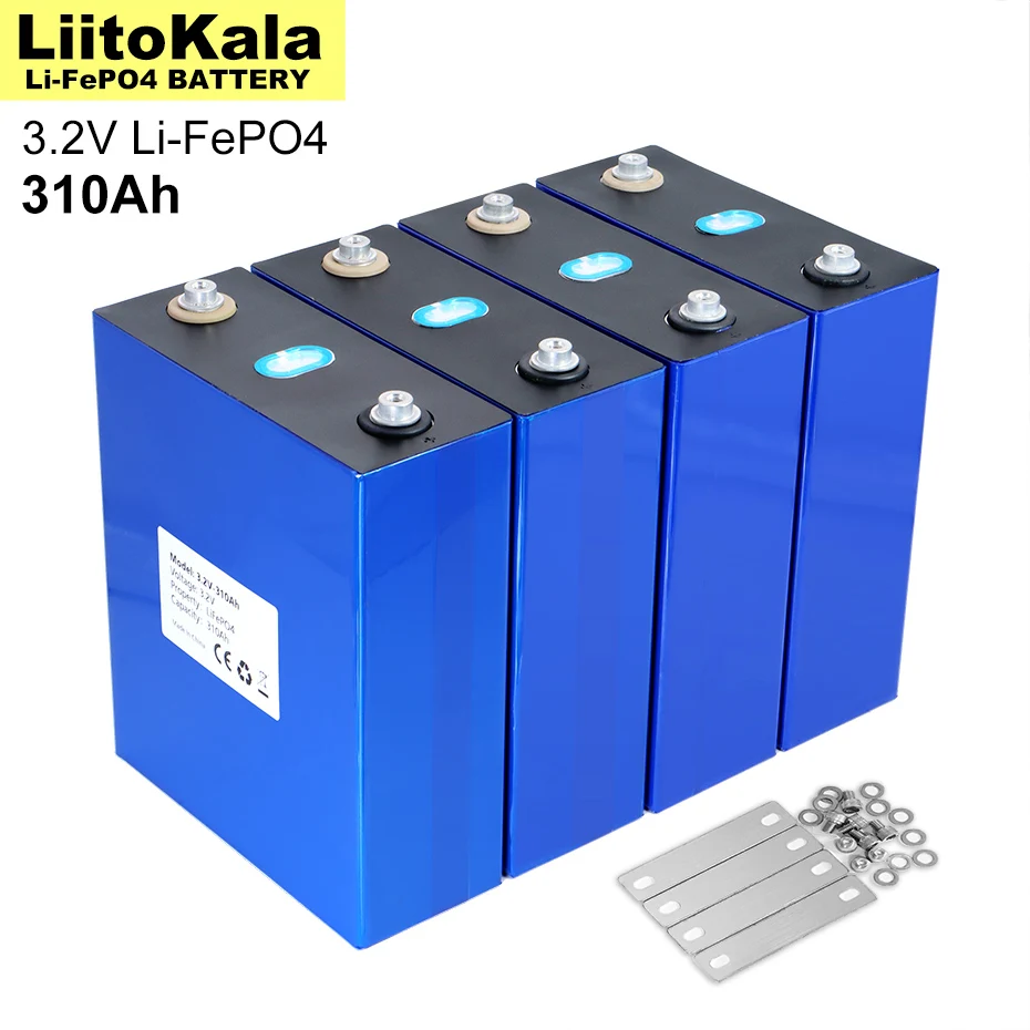 12pcs 3.2V 310Ah Lifepo4 Battery Lithium Iron Phosphate For 12V RV Campers Golf Cart Off-Road Off-grid Solar Wind US/EU Tax Free