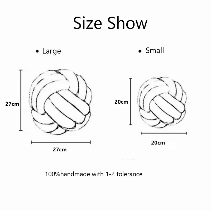 Inyahome Silver Knotted Ball Throw Pillow Ultra Soft Companionship Decorative Hand-woven Knotted Pillow Sofa Cushion for Bedroom