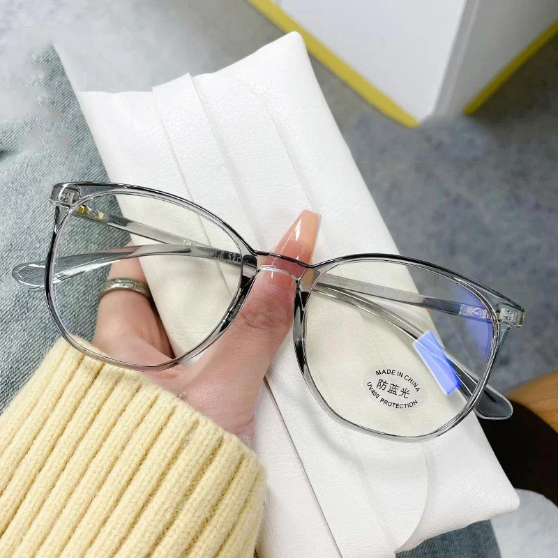Ultra Light Anti Blue Light Near Sight Glasses New Trendy Large Frame Myopia Glasses Clear Lens Oversized Short Sight Glasses