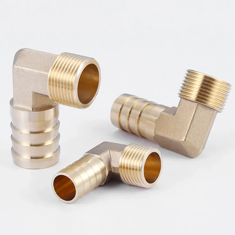 1/8" 1/4" 3/8" 1/2" 1" BSPP Male X 6-25mm Hose Barb Tail Elbow Brass Fuel Fitting Connector Adapter Water Gas Oil