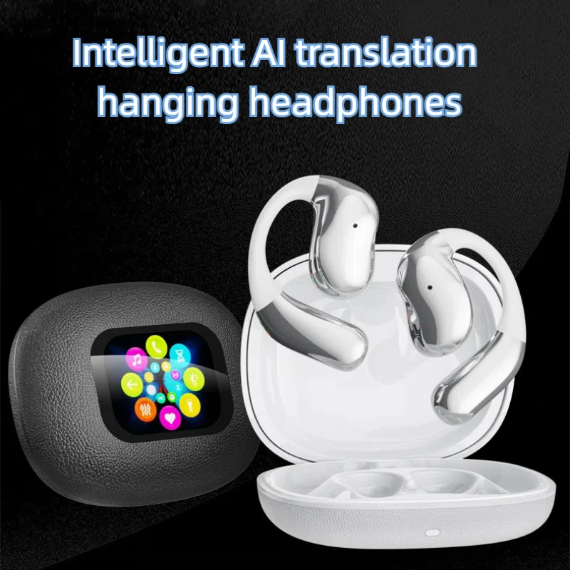 

HIFI Sound Field Bluetooth Wireless Earphones Al Noise Reduction Ear Hook LCD Screen Touch Operation Sports Earphones