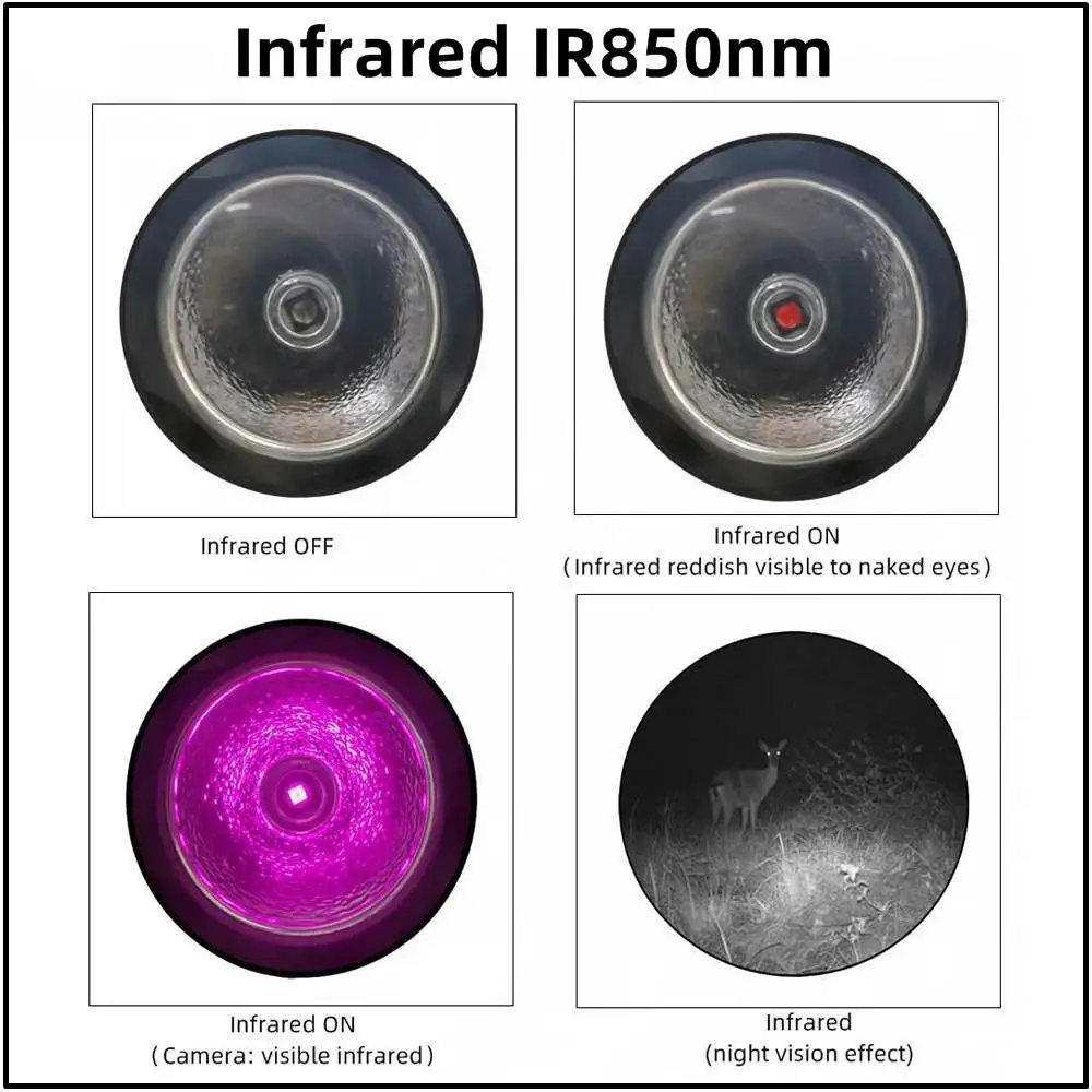 Ir850 940nm Infrarot LED Zoom hoch hell Nachtsicht Infrarot Füll licht taktische Jagd Taschenlampe ir füllen Beleuchtung Lampe – Detail 7