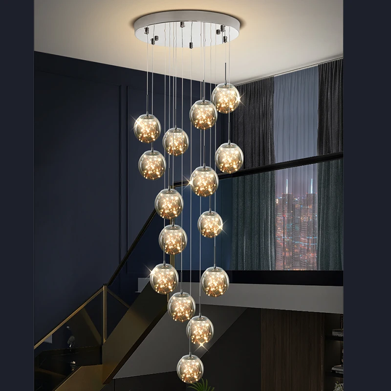 

Nordic home decoration, stair chandelier, living room and dining room Pendant lights, ceiling light, indoor lighting