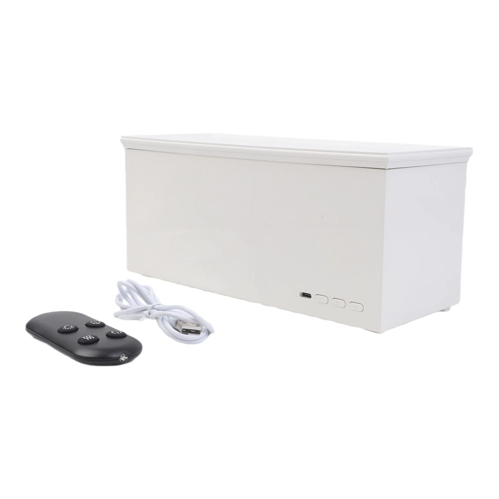 Simulation 3D Fireplace Flame Aroma Diffuser with Adjustable Mood Lighting Remote Control Timer and Quiet Humidifier Function