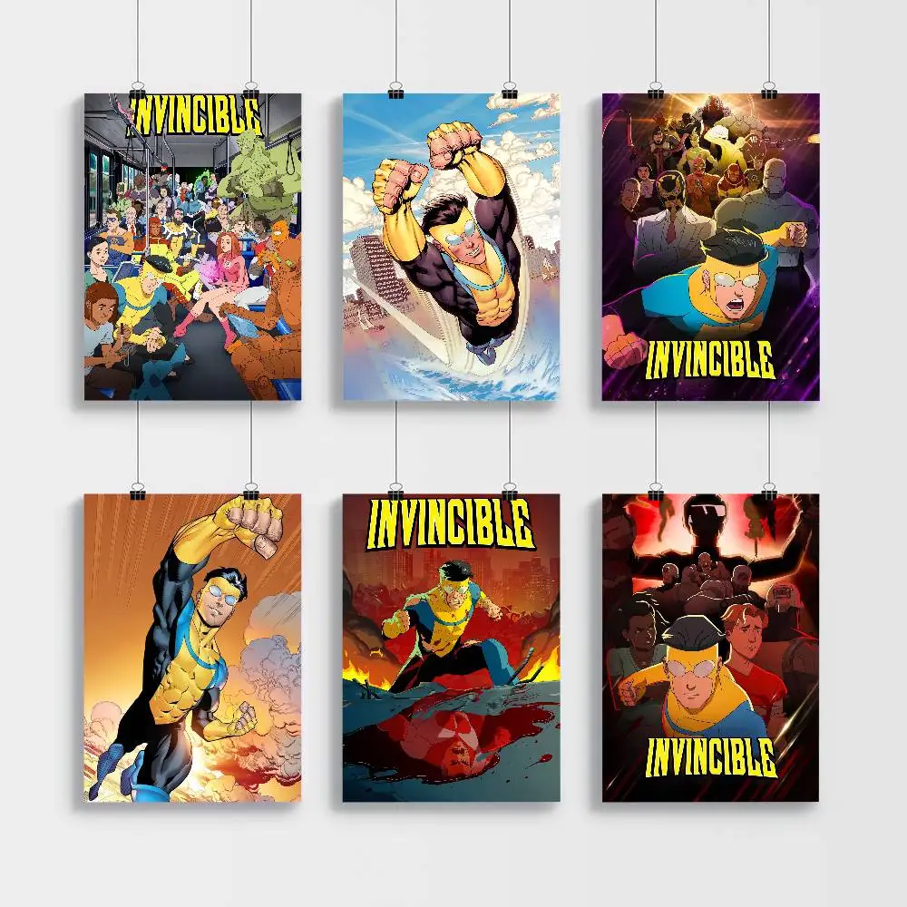 

American Animation I-Invincible DIY Sticky Poster Vintage Room Bar Cafe Decor Home Decor